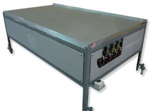 Vacuum table with zones actuated by valves.