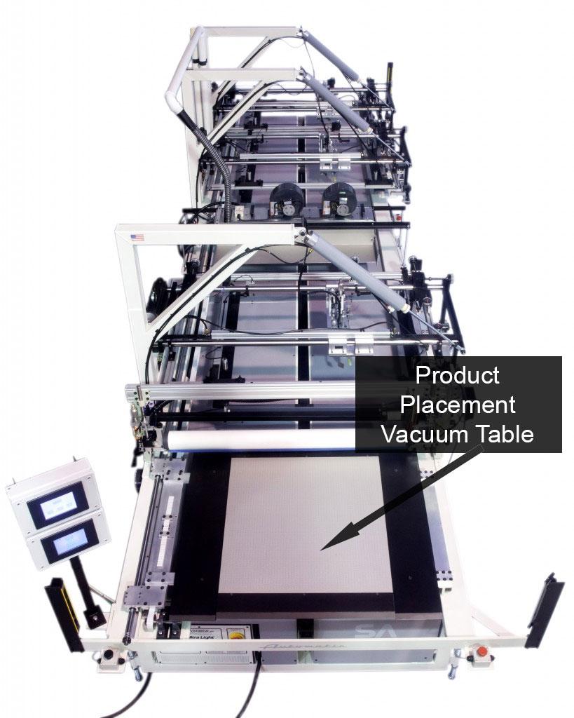 Vacuum table integrated with automatic screen printer