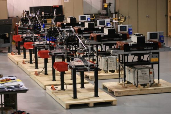 numerous screen printing machines